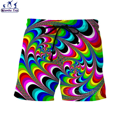 Mamba Top Psychedelic Shorts For Men Pants Gym 3D Print Colour Sports Sandy Beach Swimming Trunks Elastic Waist Fashion Clothing