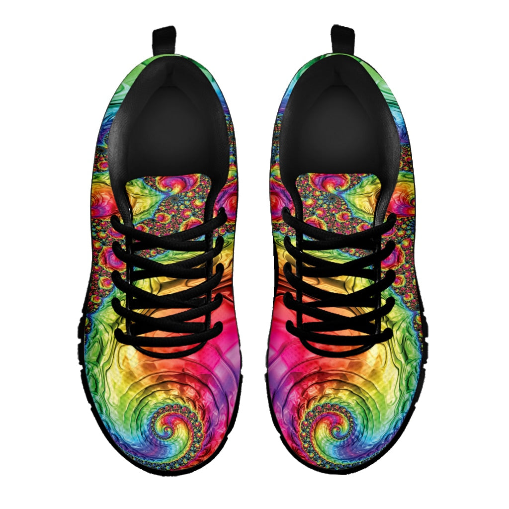 INSTANTARTS Fashion Psychedelic Colorful Marble Texture Design Lightweight Outdoor Shoes Soft Sole Outdoor Casual Shoes Zapatos