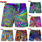 New Summer Fashion Colorful 3D Printed Trippy Psychedelic Abstract Art Men's Short Pant Unisex Casual Beach Swimming Shorts