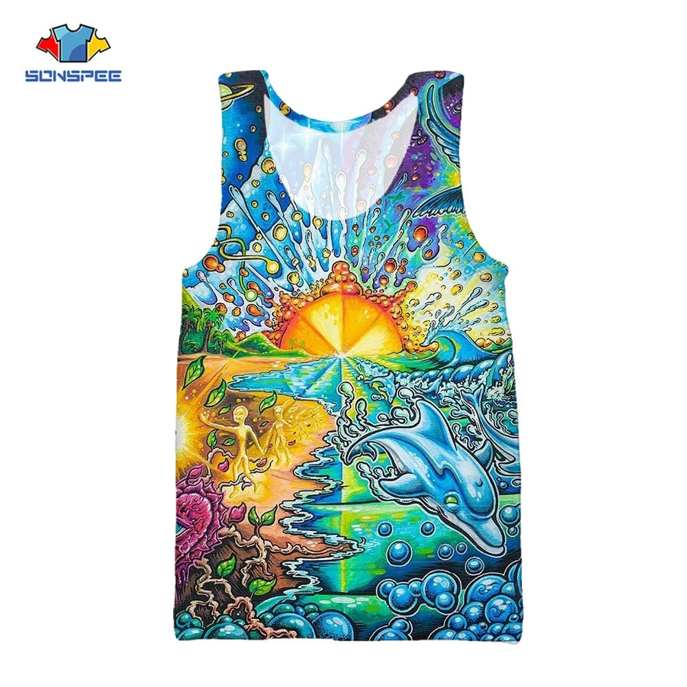 Trippy Psychedelic Beach Tank Tops
