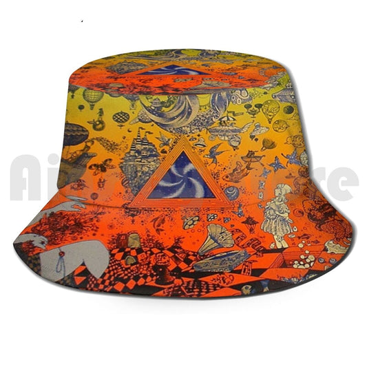 The Culture Psychedelic Sun Hat Foldable UV Protection Music Pink Metal Concert Floyd Tour Heavy