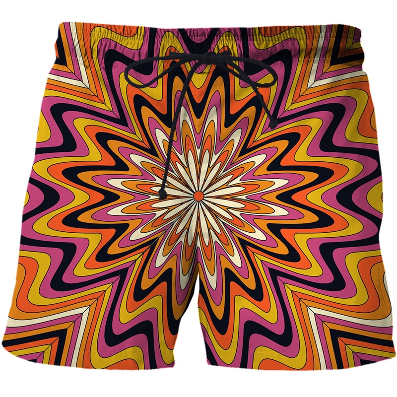 New Short Pants Vortex 3D Print Men's Fashion Beach Shorts Harajuku Psychedelic Streetwear Board Shorts Male Trousers Clothing