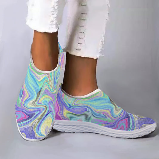 INSTANTARTS Rainbow Psychedelic Print Lightweight Breathable Shoes Women Loafers Slip On Casual Shoes Flats Shoes Zapatos