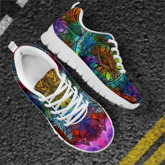 Lace Up Sports Running Jogging Casual Shoes for Women Men Cute Abstract Psychedelic Spiral Designer Mesh Flats Ladies Sneakers