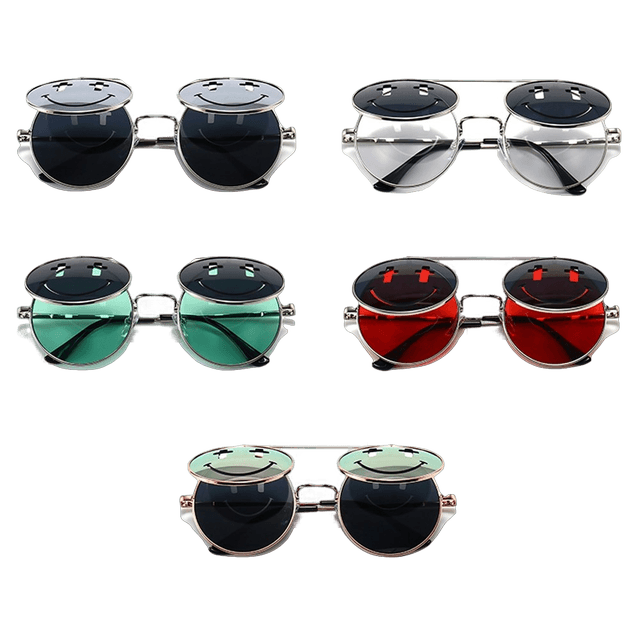 Vintage Flip Round Sunglasses